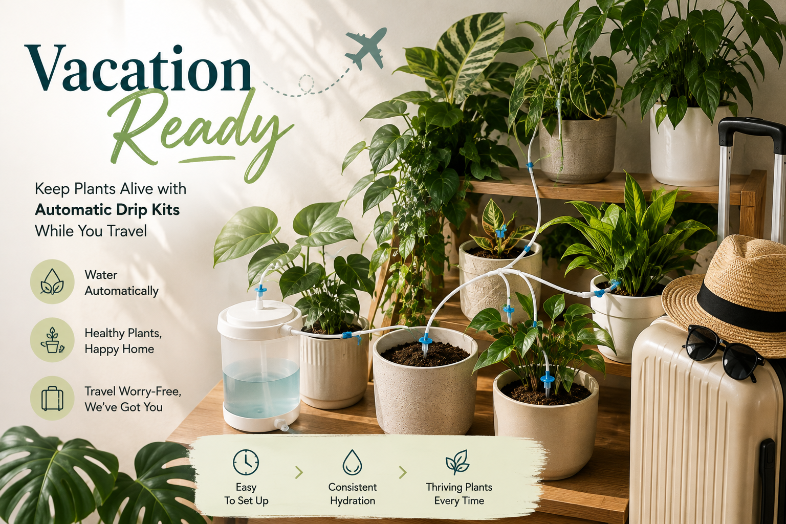 Vacation Ready: Keep Plants Alive with Automatic Drip Kits While You Travel ✈️