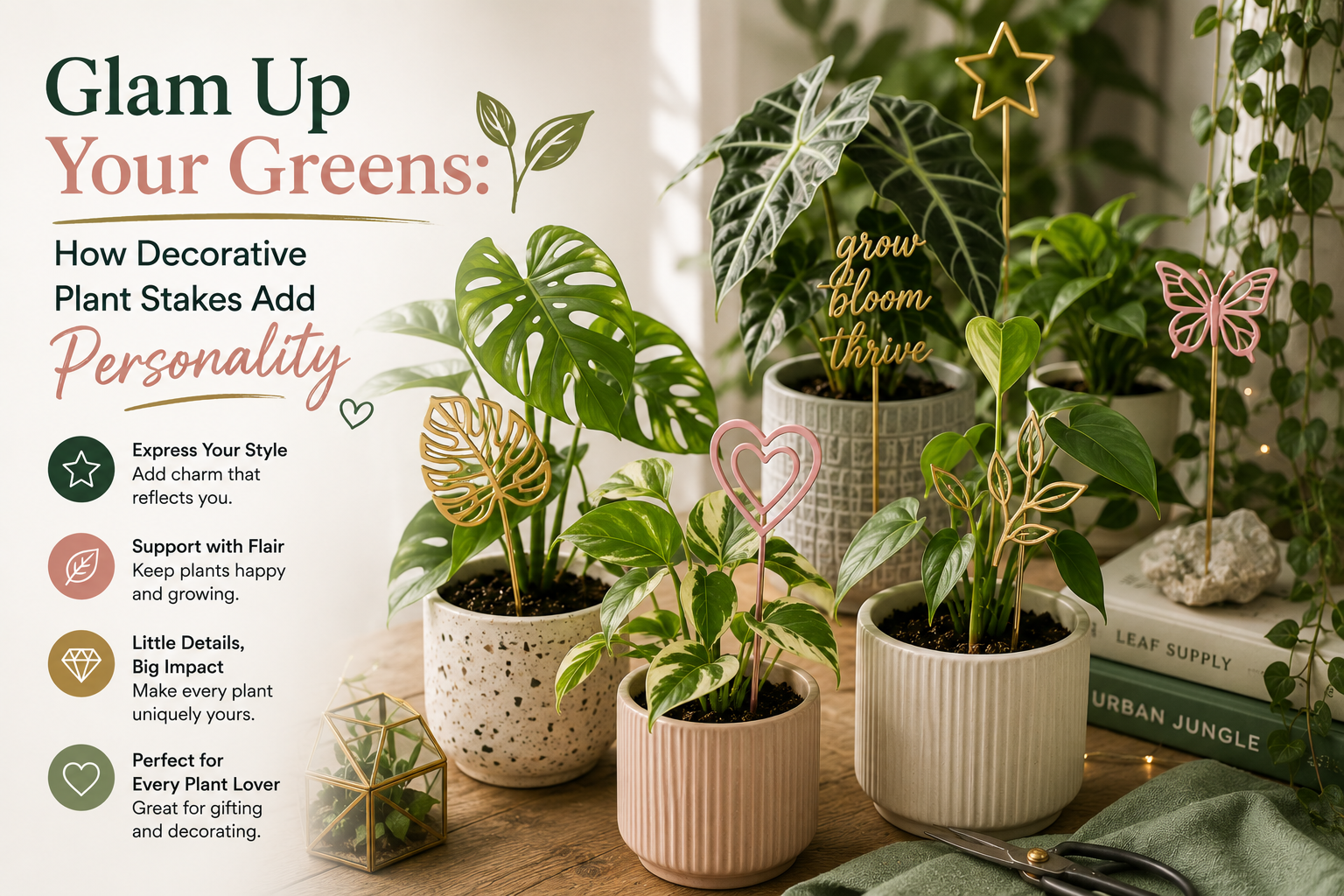 Glam Up Your Greens: How Decorative Plant Stakes Add Personality 🌟