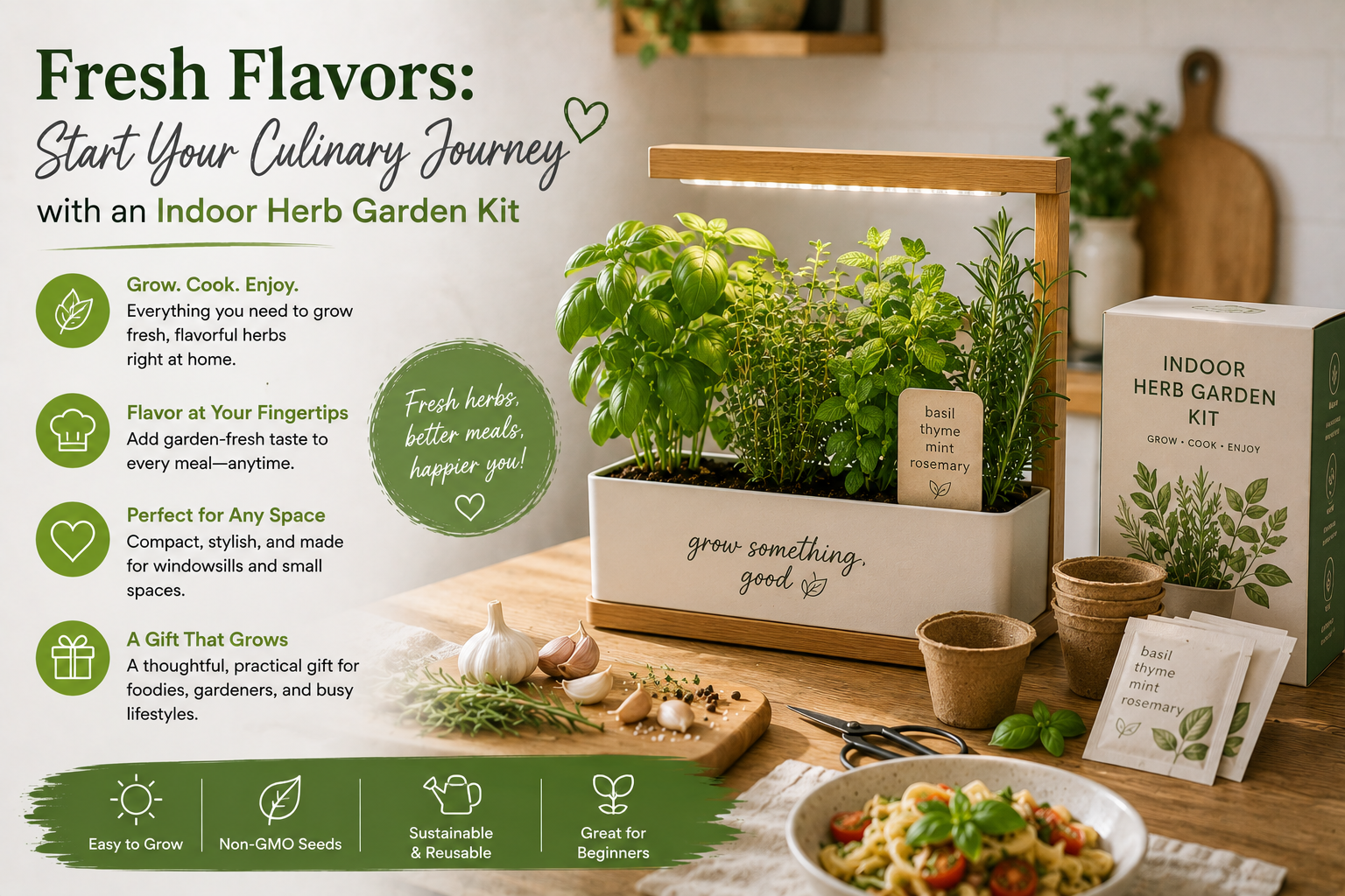 Fresh Flavors: Start Your Culinary Journey with an Indoor Herb Garden Kit 🌿