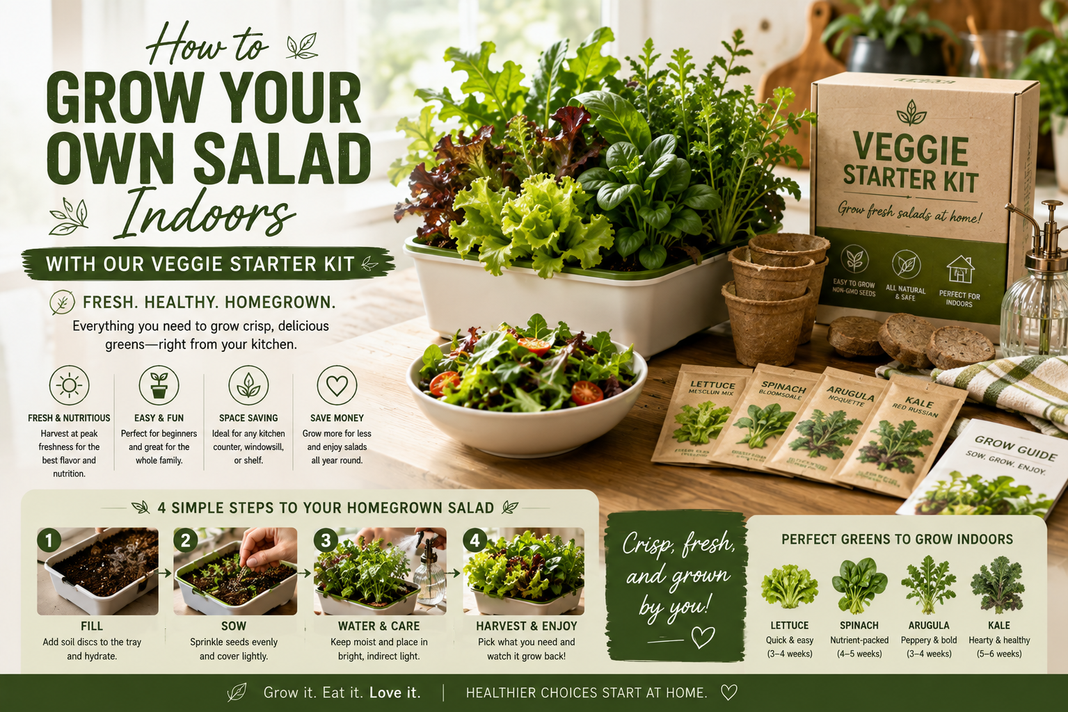 How to Grow Your Own Salad Indoors with Our Veggie Starter Kit 🥗🌱