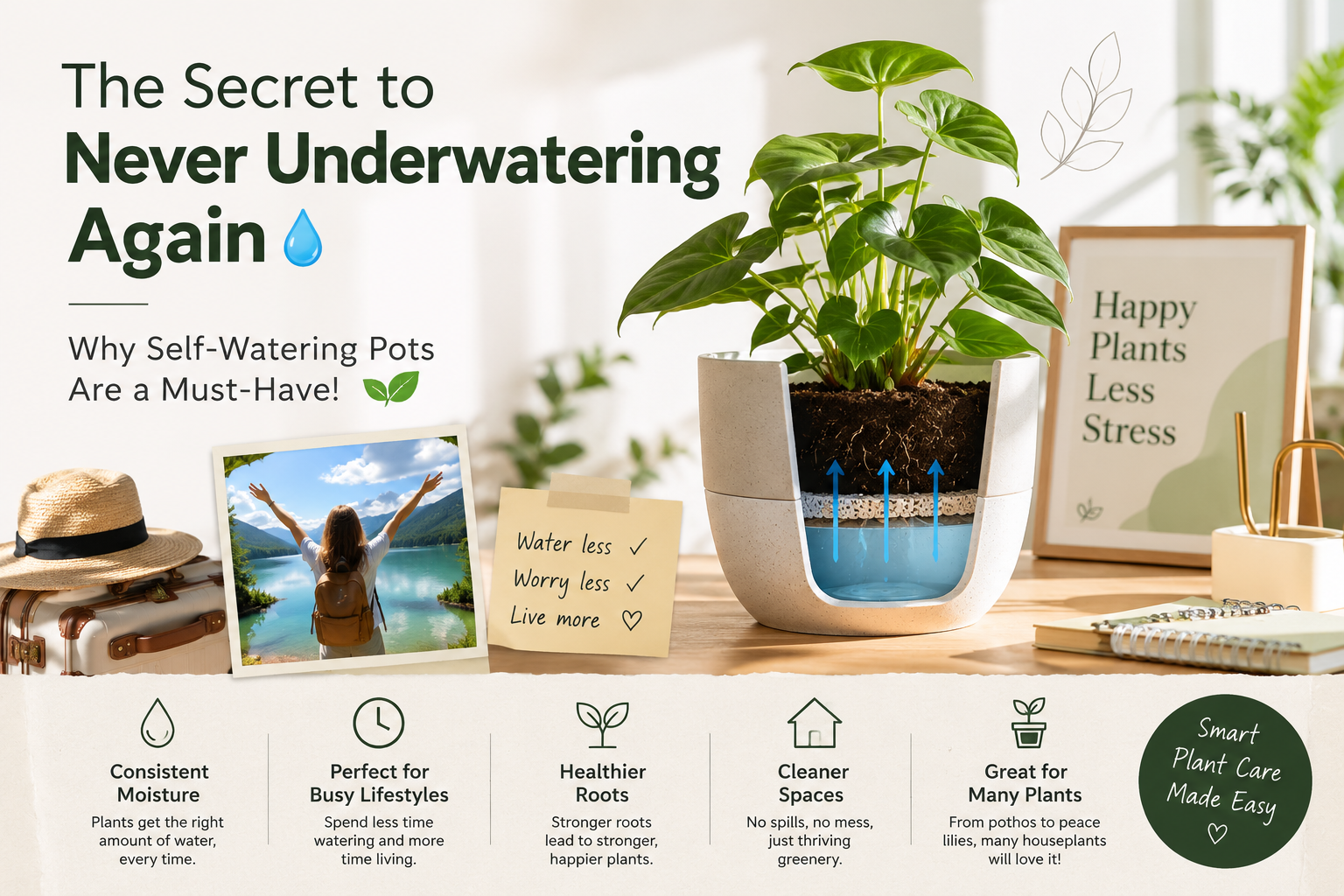 The Secret to Never Underwatering Again: Why Self-Watering Pots Are a Must-Have! 💧