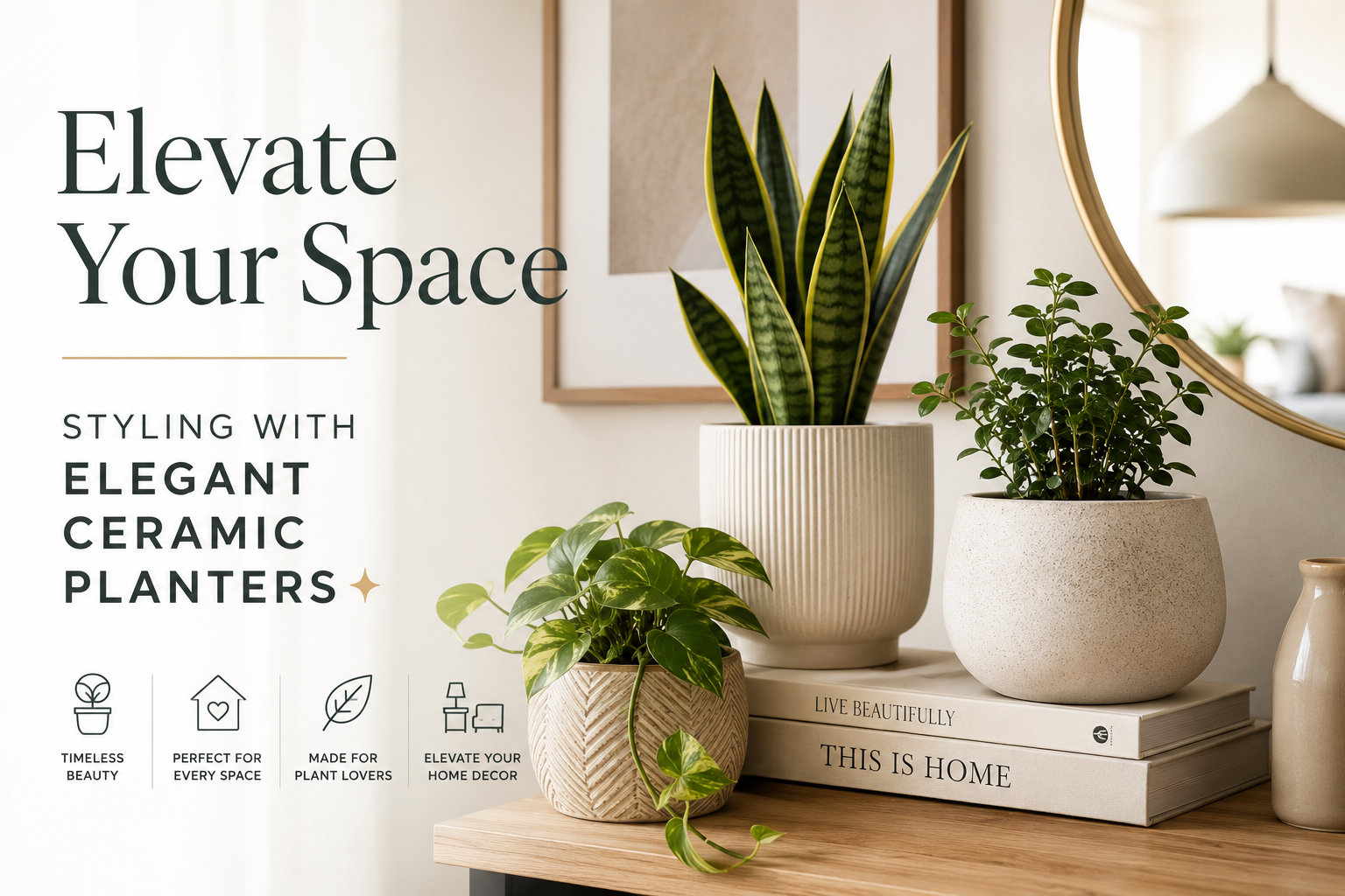 Elevate Your Space: Styling with Elegant Ceramic Planters ✨