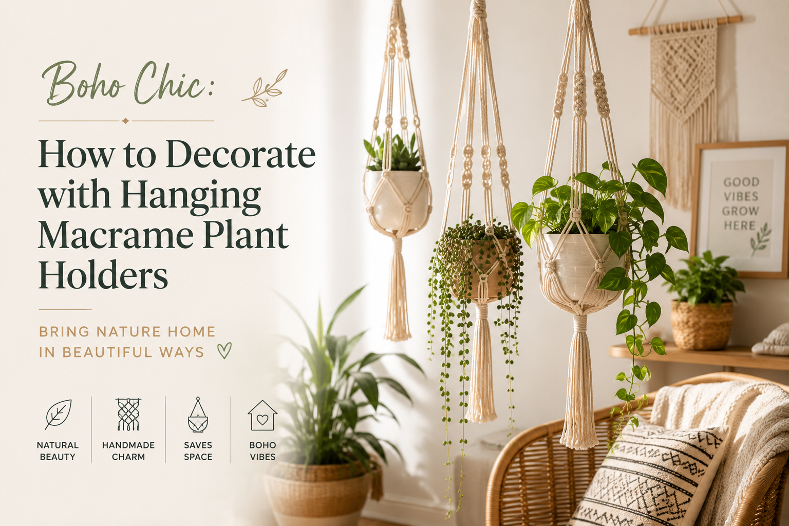 Boho Chic: How to Decorate with Hanging Macrame Plant Holders 🌿