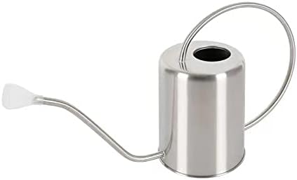 Stainless Steel Silver Colored Watering Can 1/2 Gallon Long Spout Watering Pot for Indoor Plant Watering or Outdoor Gardening with 2Pcs Removable Spray Spout for Flowers