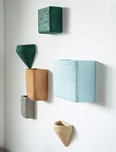 Resin Planters Geometric Wall Planters Indoor Plant Pots Colorful Wall-Mounted Flower Pots Vertical Plant Container Air Plant Holder Wall Vase for Cactus Succulents Herbs and More … (6 Mixed)