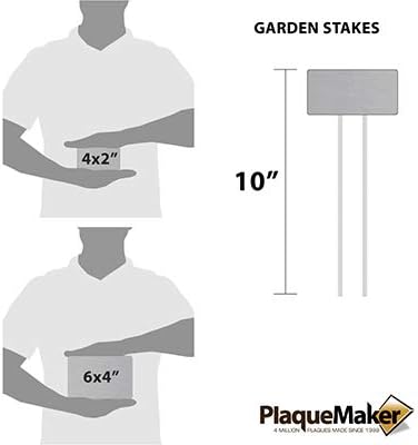 Stainless Steel Garden Sign. 6 x 4" sign with a 10" stake. Great as a Garden Memorial or Plant Label (Stainless Steel, 4 x 6")