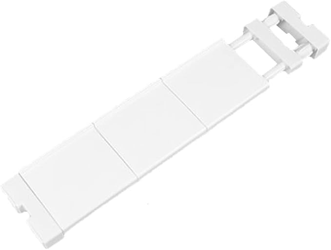 Expanding Narrow Closet Shelf Tension Rod Slim Cupboard Divider Hanger Adjustable Cabinet Organization Storage Rack Windowsill Bathroom Shelving Unit for Small Space - White