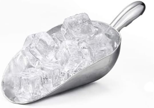 HORNO 12oz Silver Cast Aluminum Shovel Scoops，Ideal for Ice Cube, Coffee Bean, Food, Candy, Flour, Dry Goods,Spice.