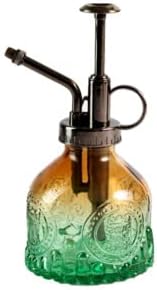 Plant Mister in Glass 200ML, Small Spray Bottle with Plastic Top Pump, Fine Mist Decorative Sprayer Tiny Watering Can Gift for Indoor Outdoor Succulent House Plant (Brown Green Gradient)