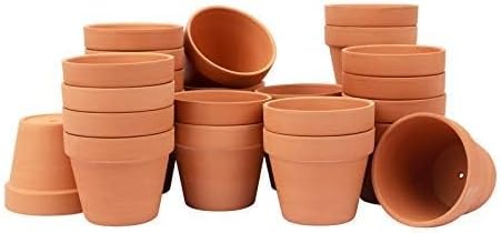 [26 Pack] 4" Terracotta Planter Pots with Drainage Hole - Clay, Ceramic, Cactus, Flower & Succulent Nursery Pots for Garden