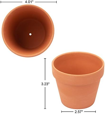 [26 Pack] 4" Planter Nursery Pots Terracotta Pot Clay Ceramic Pottery Cactus Flower Pots Succulent Plants Garden Pot (4")