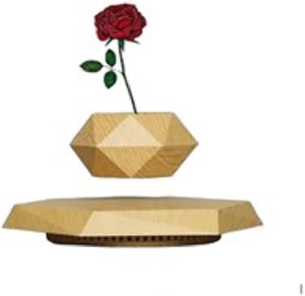 Magnetic Floating Flower Pot Rotate 360° Levitate ABS Planter for Modern Decor Tree Bonsai Home Garden Office Room Hallway 3 Color w 3.5 in (Brown)