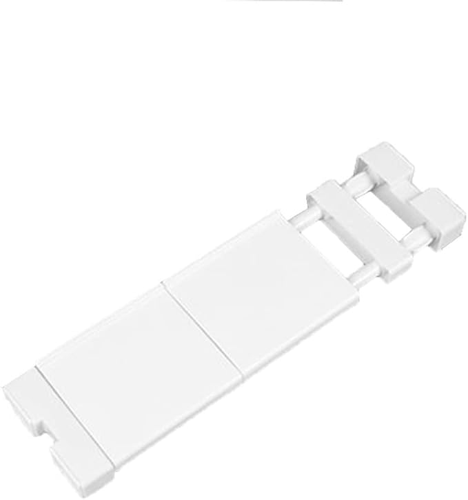 Extendable Narrow Closet Tension Shelf Slim Cupboard Divider Rod Adjustable Cabinet Organization Storage Rack Windowsill Bathroom Shelving Unit for Small Space - White