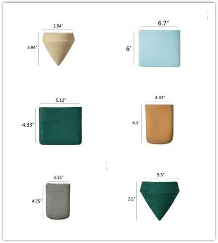 Resin Planters Geometric Wall Planters Indoor Plant Pots Colorful Wall-Mounted Flower Pots Vertical Plant Container Air Plant Holder Wall Vase for Cactus Succulents Herbs and More … (6 Mixed)