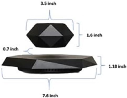 Magnetic Floating Flower Pot Rotate 360° Levitate ABS Planter for Modern Decor Tree Bonsai Home Garden Office Room Hallway 3 Color w 3.5 in (Black)