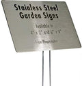 Stainless Steel Garden Sign. 4 x 2" rounded sign with a 10" stake. Great as a Garden Memorial or Plant Label (Stainless Steel, 4 x 2")