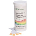 9600 Plastic pH Indicator Strips, 6.5 to 13.0, flip top Vial Packaging