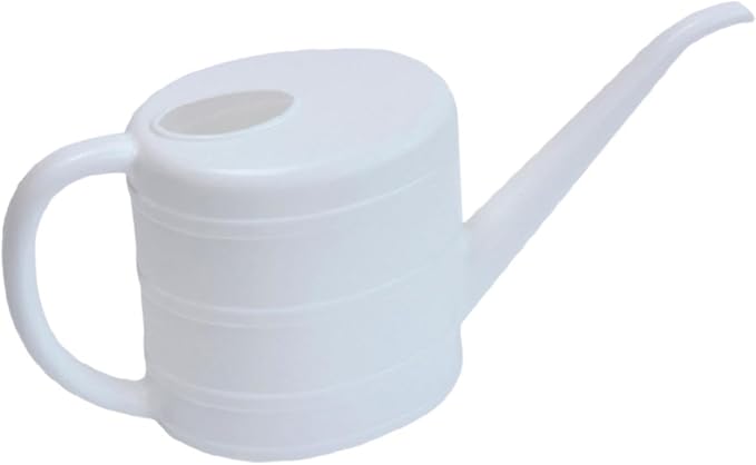 MYCENSE Watering Can Ergonomic Handle Easy to Use 2L Long Spout Water Can Watering Bucket for Flowers Kids Adults Yard Indoor Plants, White