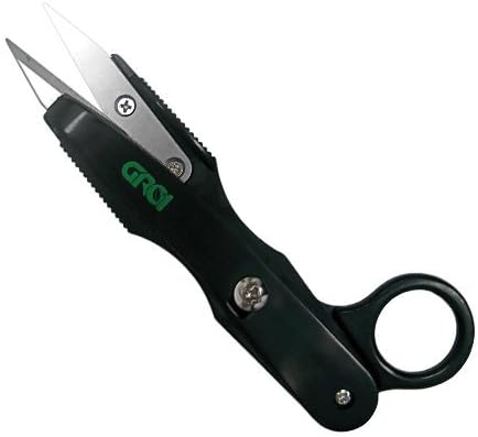 Grow1 Mini Clip Trimming Shears Scissors with Stainless Steel Blade and Finger Loop Grip for Precise Pruning of Herbs, Flowers, and Plants