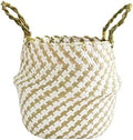 1pc Handmade Bamboo Storage Baskets Nordic Foldable Laundry Straw Wicker Rattan Seagrass Belly Garden Flower Pot Planter Basket