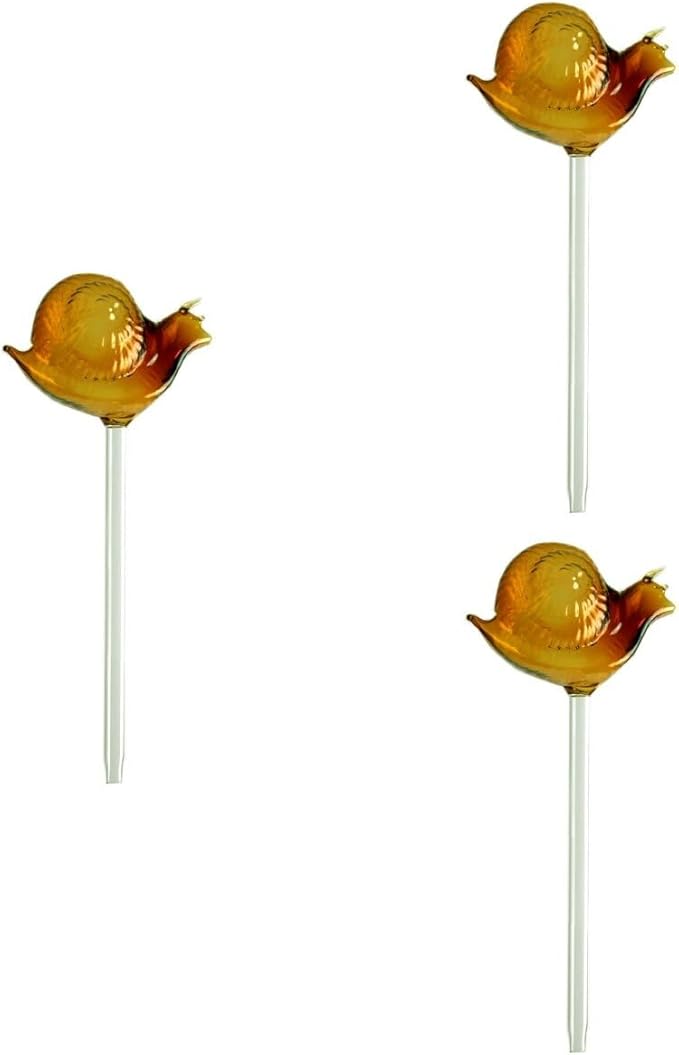 Hemoton 3PCS Plant Watering Globes Glass Self Watering Globes Automatic Watering Device Snail Shaped Water Globes Plant Watering Bulbs for Indoor Outdoor Plants (Random Color)