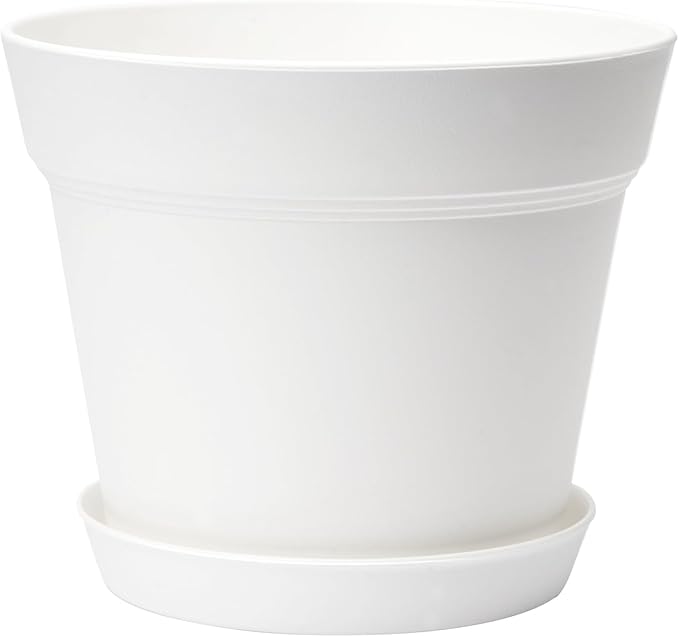 VEVOR Plastic Plant Pots, 16 Packs 6 in Durable Planters, Lightweight Nursery Pots with Drainage Holes & Detachable Saucers, Round Tapered Flower Pot for Indoor & Outdoor Plants, Home Garden Decor