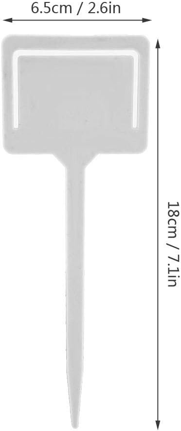 20PCS Plant Labels PVC Reusable Gardening Flower Plant Label Flower Pots Tags Garden Seed Stake Tool(White)