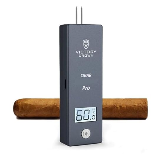 Digital Cigar Humidity Meter Portable Electric Moisture Guage Tester Reader Humidor Hygrometer Needle LCD Display Smoking Tobacco Accessories Gifts (Gray)