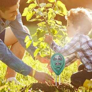 Moisture Meter, Soil PH/Light Tester Plant Soil Test Kit Indoor Outdoor Use, Hygrometer Moisture Sensor Water Meter for Potted Plants Succulents Trees Lawn Farm Garden, No Battery Needed, Easy to Read