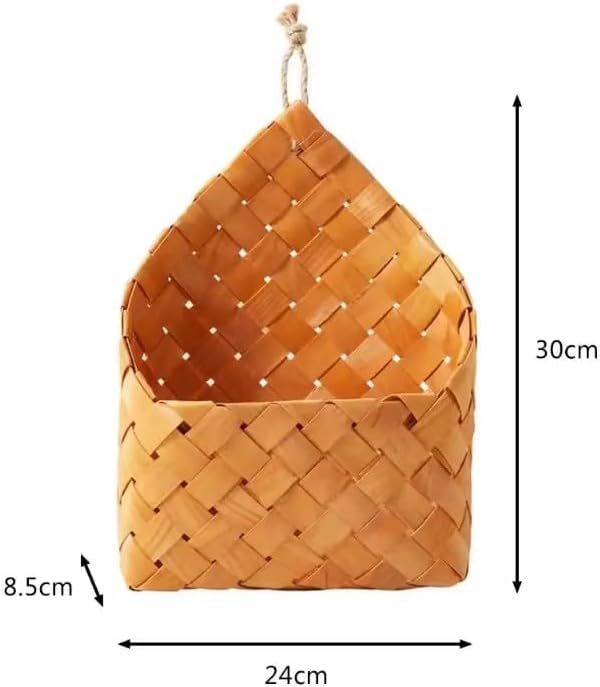 Wall Hanging Natural Wicker Flower Basket, Flower Pot Planter, Rattan Vase, Home Garden Wall Decoration, Storage Container