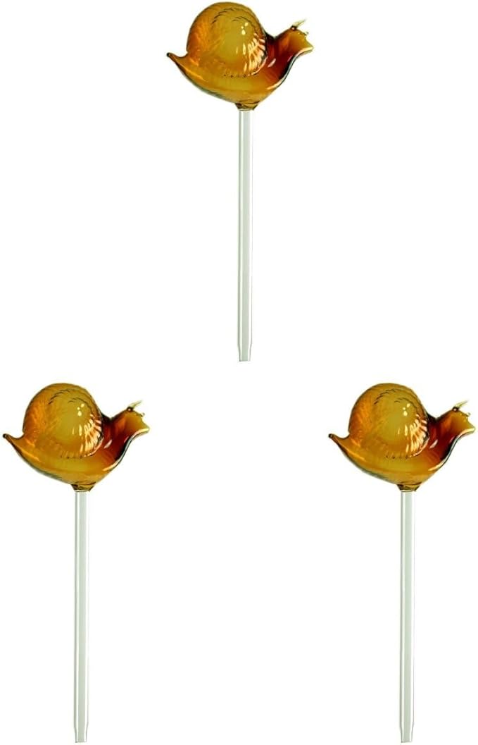 Hemoton 3PCS Plant Watering Globes Glass Self Watering Globes Automatic Watering Device Snail Shaped Water Globes Plant Watering Bulbs for Indoor Outdoor Plants (Random Color)