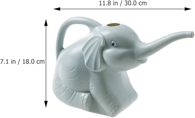 Lurrose 2pcs Long Spout Watering Can Set Elephant Design Watering Pot for Indoor and Outdoor Plants Household Garden in Blue