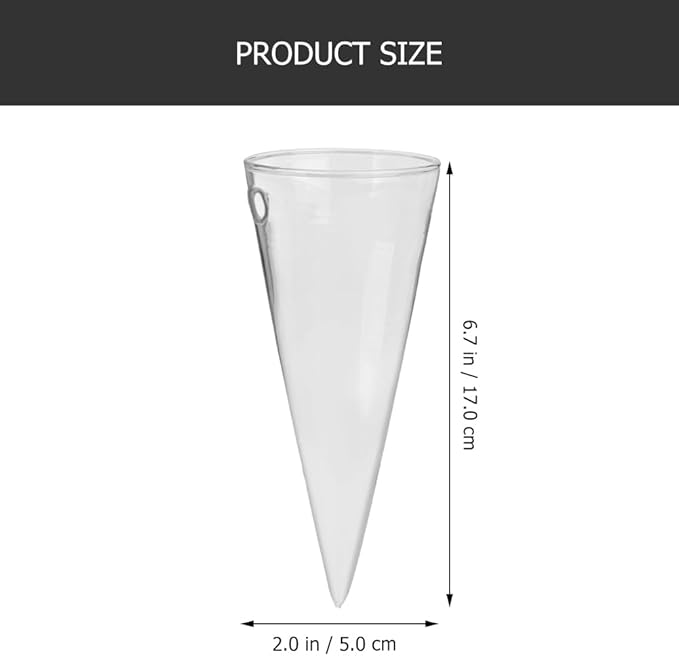 Cabilock 2Pcs Glass Wall Vase Hanging Planter Hydroponic Clear Glass Vase for Indoor Plants Home Office Decor 5.85X1X5.85 Inches Transparent Wall Flowerpot