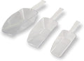 Handy Housewares 3 Piece Clear Plastic Kitchen Scoop Set - Nesting Sugar Scoop Set for Cereal, Oatmeal, Coffee, Powder (1 Set)