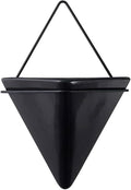 Black,M,Wall Planters for Indoor Plants, Geometric Hanging Flower Vase Vessel with Metal Hanger, Creative Wall-Mounted Ceramic Planter