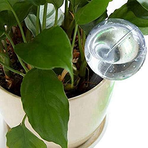 Plant Watering Globes, 2Pcs Plastic Plant Automatic Water Bulbs Flower Self Feeder Balls Irrigation Device Auto Waterer Planter Insert Stakes for Indoor Outdoor Garden Potted
