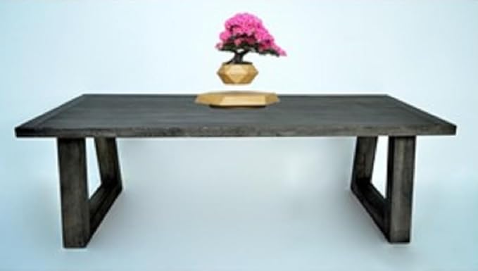 Magnetic Floating Flower Pot Rotate 360° Levitate ABS Planter for Modern Decor Tree Bonsai Home Garden Office Room Hallway 3 Color w 3.5 in (Brown)