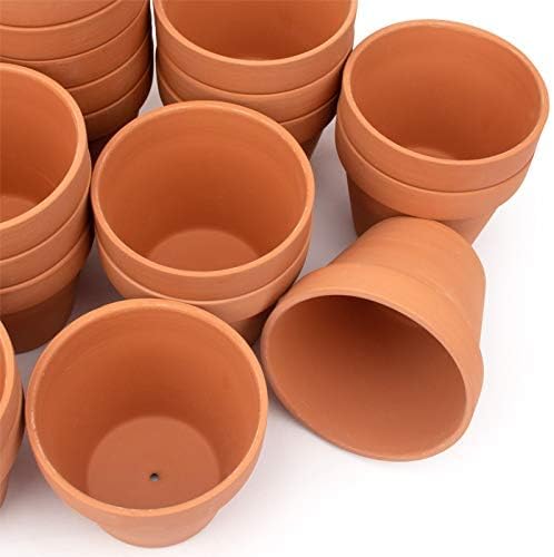 [26 Pack] 4" Planter Nursery Pots Terracotta Pot Clay Ceramic Pottery Cactus Flower Pots Succulent Plants Garden Pot (4")