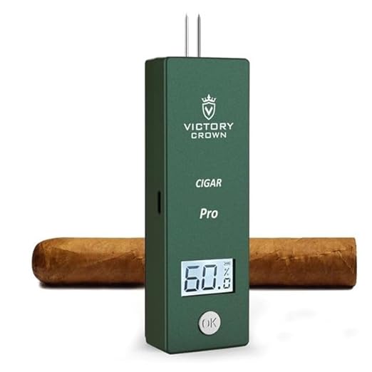 Digital Cigar Humidity Meter Portable Electric Moisture Guage Tester Reader Humidor Hygrometer Needle LCD Display Smoking Tobacco Accessories Gifts (Green)