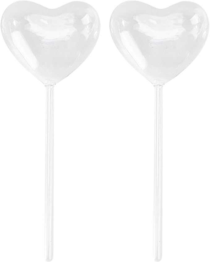 2Pcs Plant Glass Watering Globes Globes Heart Shape Bulbs Devices Bulbs Indoor Care