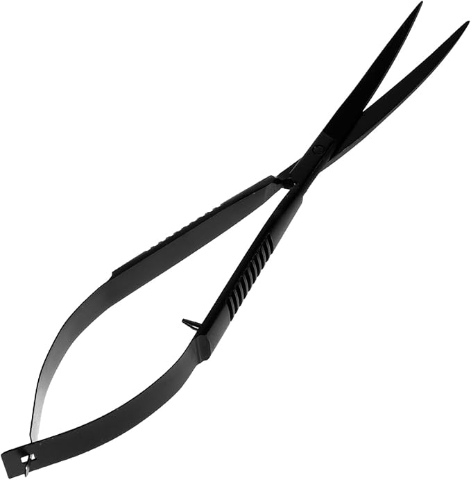 POPETPOP 6.1 Inch Curved Aquarium Scissors Water Grass Shears Spring-Loaded Precision Pinch Action for Aquascaping and Small Plant Trimming
