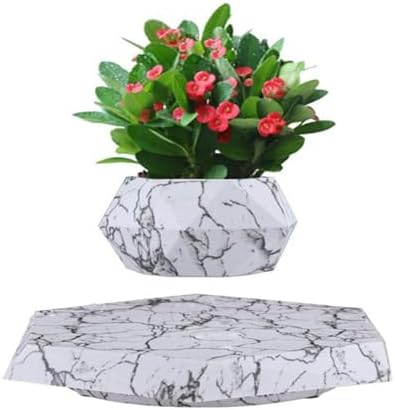 Floating Plant Pot,Planting Flower pots,Levitating Plant Pot,Magnetic levitation,Floating Plant,Hanging Flower pots,Suspendded Flowerpot,Hanging planters (Imitation Marble Pattern)