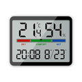 Digital Hygrometer Indoor Thermometer, Clock with Temp & Humidity, Temp Gauge with Comfort Indicator, Wall/Magnetic/Desk Alarm Clock for Bedroom, Baby Room, Office, Kitchen, Garage (Black)