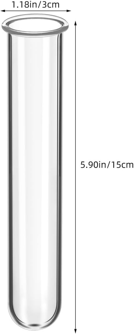 Toddmomy Glass Plant Propagation Tubes, 4Pcs Replacement Clear Test Tubes for Plant Propagation Station, Hydroponic Water Vases for Cuttings Flower Arranging, 5.89in