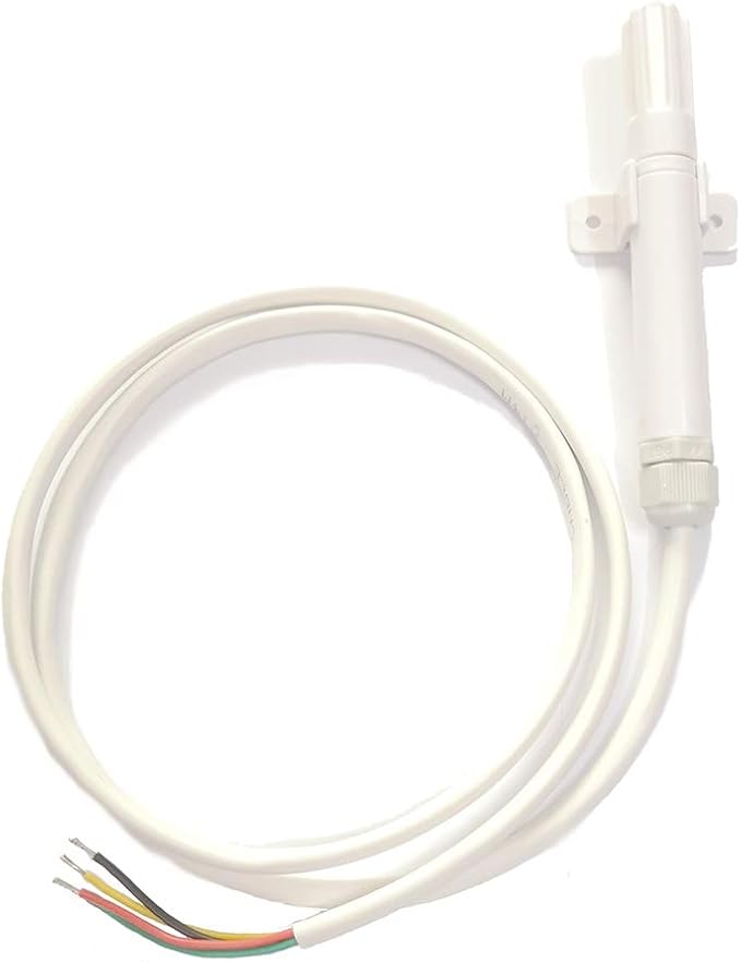 Taidacent Outdoor 3.3V 5V IIC I2C Digital Temperature Humidity Atmospheric Barometric Air Pressure Sensor Probe BME280 (5m, White)