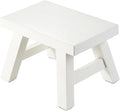 Small Stool Wooden Step Stool Footstool Solid Wood 8 inch for Kids Adults Plant Stand Fishing Stool (White)