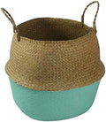 1pc Handmade Bamboo Storage Baskets Nordic Foldable Laundry Straw Wicker Rattan Seagrass Belly Garden Flower Pot Planter Basket
