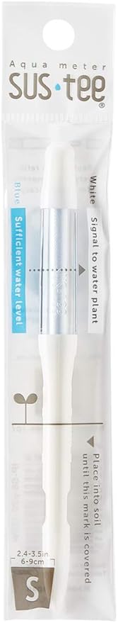 Sustee Aquameter, White, Small - Plant Soil Moisture Sensor - Best for Potted Plants - Refillable Style