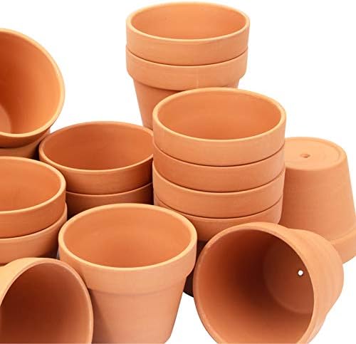 [26 Pack] 4" Planter Nursery Pots Terracotta Pot Clay Ceramic Pottery Cactus Flower Pots Succulent Plants Garden Pot (4")