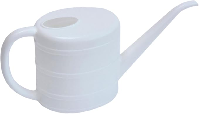 MYCENSE Watering Can Ergonomic Handle Easy to Use 2L Long Spout Water Can Watering Bucket for Flowers Kids Adults Yard Indoor Plants, White